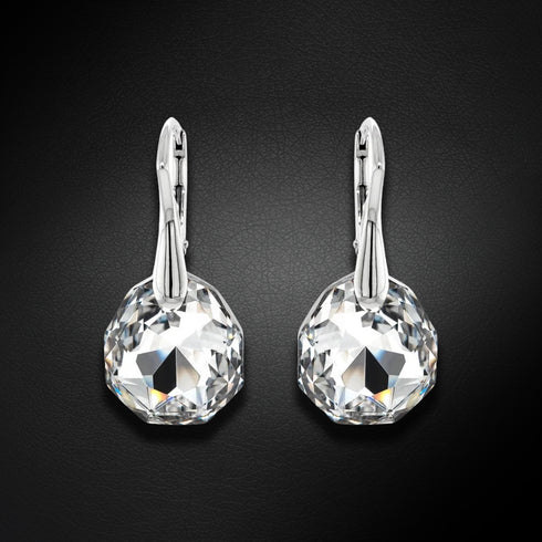 Silver Earrings "Ice Borders" with Swarovski™ Crystals