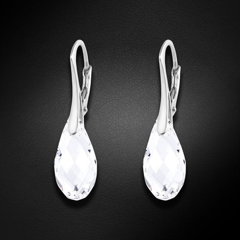 Silver earrings "Anšante" with Swarovski™ crystals