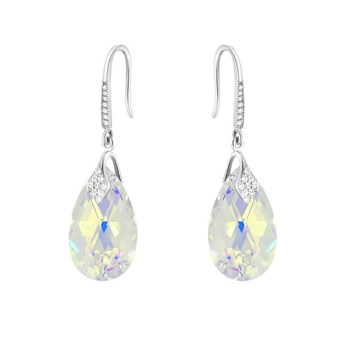 Silver Earrings "Baroque III (Aurora Borealis)" with Swarovski™ Crystals