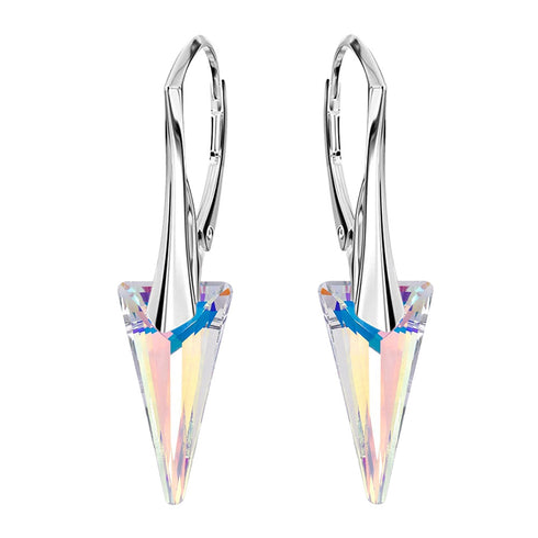 Silver Earrings "Smaile II (Aurora Borealis)" with Swarovski™ Crystals