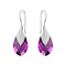 Sudraba auskari "Baroka II (Amethyst Light Chrome)" ar Swarovski™ kristāliem