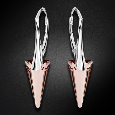 Silver Earrings "Smaile II (Antique Pink)" with Swarovski™ Crystals