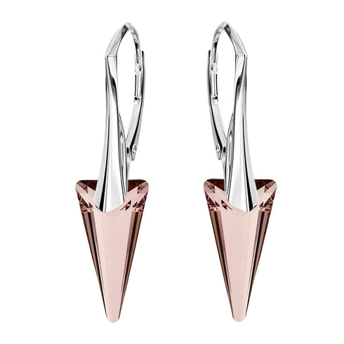 Silver Earrings "Smaile II (Antique Pink)" with Swarovski™ Crystals