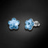 Silver Earrings "Sun Blossom (Aquamarine)" with Swarovski™ Crystals