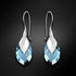 Sudraba auskari "Baroka II (Aquamarine Light Chrome)" ar Swarovski™ kristāliem