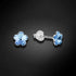 Silver Earrings "Sun Blossom II (Aquamarine)" with Swarovski™ Crystals