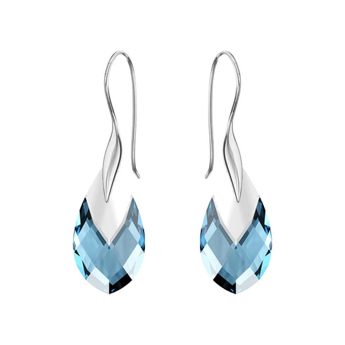 Sudraba auskari "Baroka II (Aquamarine Light Chrome)" ar Swarovski™ kristāliem