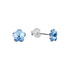 Silver Earrings "Sun Blossom II (Aquamarine)" with Swarovski™ Crystals