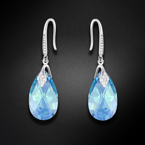 Sudraba auskari "Baroka III (Aquamarine AB)" ar Swarovski™ kristāliem
