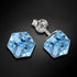 Sudraba auskari "Rubikona II (Aquamarine Blue)" ar Swarovski™ kristāliem