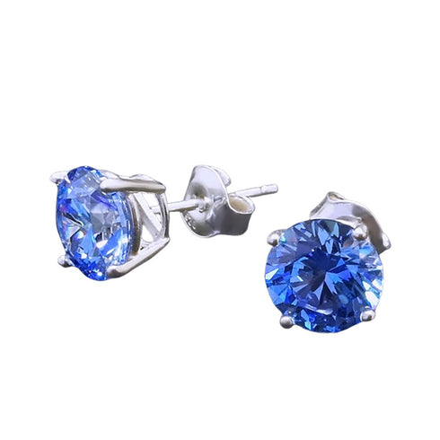 Sudraba auskari "Junona (Arctic Blue)" ar Swarovski Zirconia Pure Brilliance kristāliem