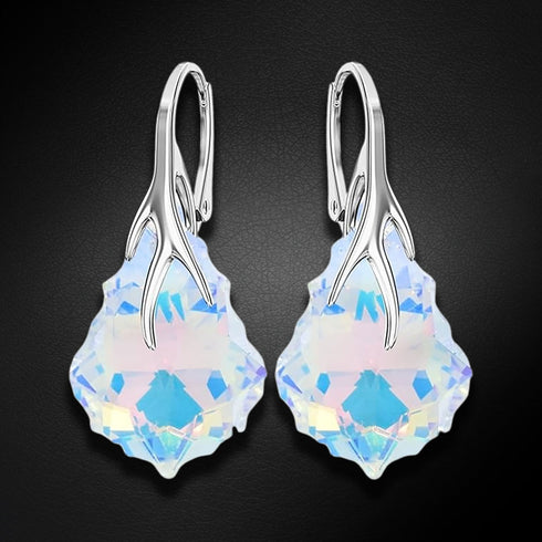 Silver Earrings "Baroque VI (Aurora Borealis)" with Swarovski™ Crystals