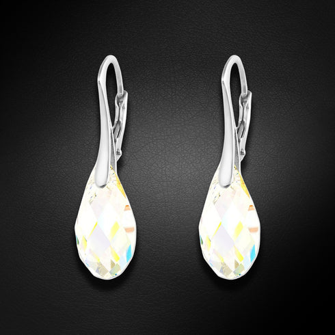 Silver earrings "Anšante (Aurora Borealis)" with Swarovski™ crystals
