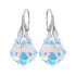 Silver earrings "Baroque VI (Aurora Borealis)" with Swarovski™ crystals