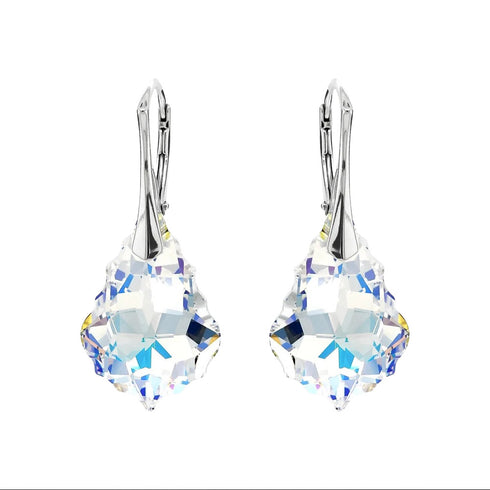 Silver Earrings "Baroque V (Aurora Borealis)" with Swarovski™ Crystals