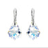 Silver Earrings "Baroque V (Aurora Borealis)" with Swarovski™ Crystals