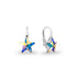 Silver earrings "Starfall (Aurora Borealis)" with Swarovski™ crystals