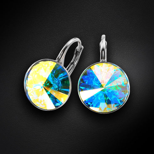 Sudraba auskari "Klaris IV (Aurora Borealis)" ar Swarovski™ kristāliem