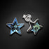 Children's silver earrings "Star (Bermuda Blue)" with Swarovski™ crystals