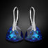 Silver Earrings "Evening Sparkle (Bermuda Blue)" with Swarovski™ Crystals