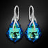 Silver Earrings "Baroque VI (Bermuda Blue)" with Swarovski™ Crystals