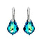Silver Earrings "Baroque V (Bermuda Blue)" with Swarovski™ Crystals