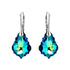 Silver Earrings "Baroque V (Bermuda Blue)" with Swarovski™ Crystals