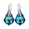 Silver Earrings "Baroque VI (Bermuda Blue)" with Swarovski™ Crystals