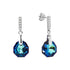 Sudraba auskari "Calathea (Bermuda Blue)" ar Swarovski™ kristāliem