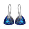 Sudraba auskari "Vakara Mirdzums (Bermuda Blue)" ar Swarovski™ kristāliem