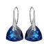 Sudraba auskari "Vakara Mirdzums (Bermuda Blue)" ar Swarovski™ kristāliem