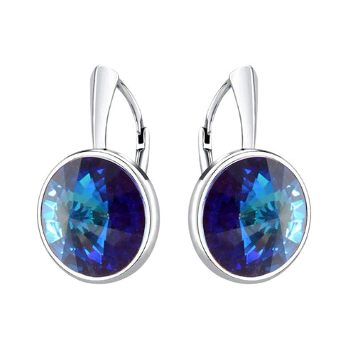 Sudraba auskari "Klaris (Bermuda Blue)" ar Swarovski™ kristāliem