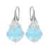 Silver Earrings "Baroque VI (Blue Aurora Borealis)" with Swarovski™ Crystals