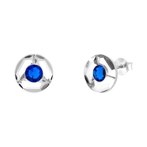 Silver Earrings "Astra (Capri Blue)" with Swarovski™ Crystals