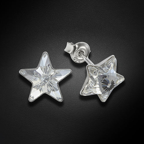 Children's silver earrings "Star" with Swarovski™ crystals