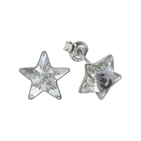 Children's silver earrings "Star" with Swarovski™ crystals