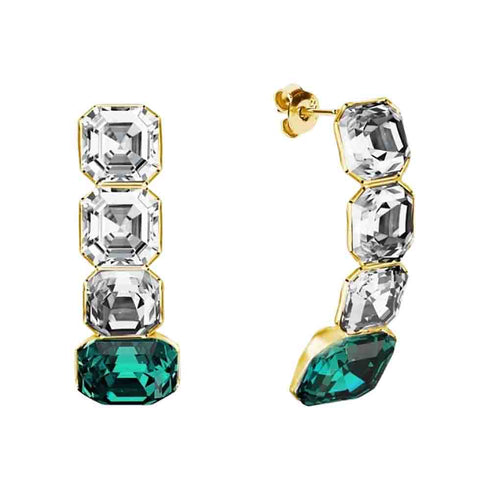 Silver Earrings "Imperial (Emerald)" with Swarovski™ Crystals
