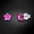 Silver Earrings "Sun Blossom (Fuchsia)" with Swarovski™ Crystals
