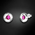 Silver Earrings "Astra (Fuchsia)" with Swarovski™ Crystals