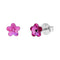 Silver Earrings "Sun Blossom (Fuchsia)" with Swarovski™ Crystals