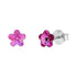 Silver Earrings "Sun Blossom (Fuchsia)" with Swarovski™ Crystals