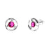 Silver earrings "Astra (Fuchsia)" with Swarovski™ crystals