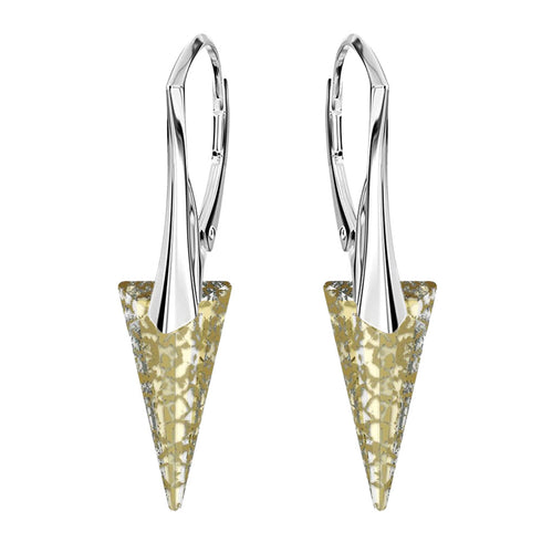 Silver Earrings "Smaile II (Gold Patina)" with Swarovski™ Crystals