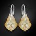 Silver earrings "Baroka VI (Golden Shadow)" with Swarovski™ crystals