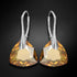 Silver Earrings "Evening Glow (Golden Shadow)" with Swarovski™ Crystals
