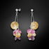 Silver earrings "Orchid (Golden Shadow / Iris)" with Swarovski™ crystals