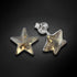 Children's silver earrings "Star (Golden Shadow)" with Swarovski™ crystals