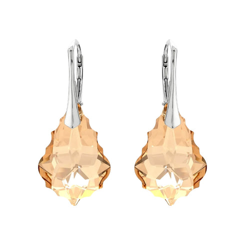 Серебряные серьги "Baroka V (Golden Shadow)" с кристаллами Swarovski™