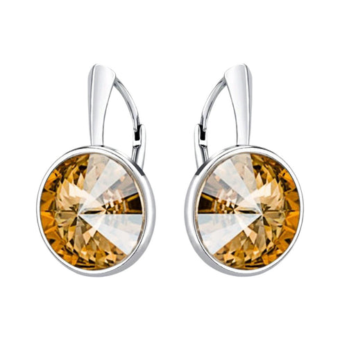 Sudraba auskari "Klaris (Golden Shadow)" ar Swarovski™ kristāliem