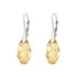 Silver Earrings "Anšante (Golden Shadow)" with Swarovski™ Crystals